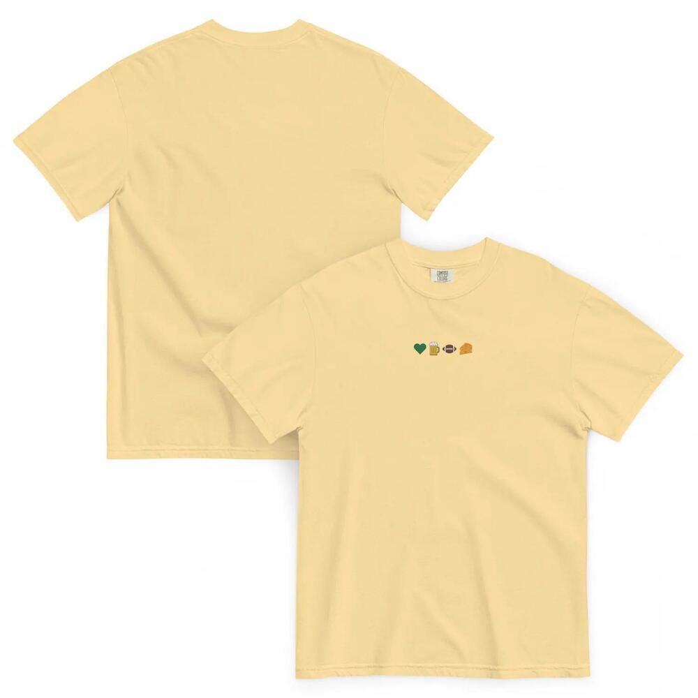 Green Bay Packers Embroidered Football Retro Graphic Oversized Game Day Tee